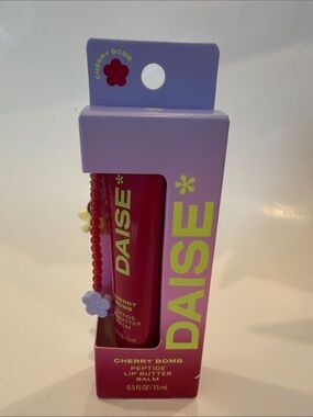 NWT Daise Cherry Bomb Peptide Lip Butter Balm 0.5oz- Pink